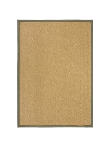 KADIMA DESIGN Outdoor Teppich Sisal Bordüre, Balkon schmutzabweisend in Natur-Grün