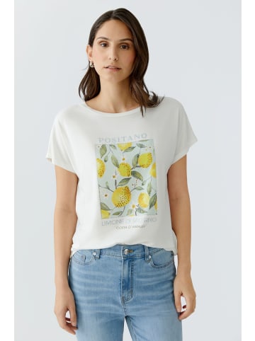 Oui T-Shirt mit platziertem Druck und Glitzersteinen in Cloud Dancer