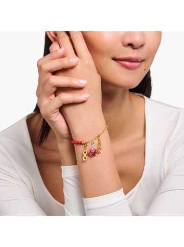 Thomas Sabo Member Charm-Armband Rote Beads Und Gliederelemente in gold, rot