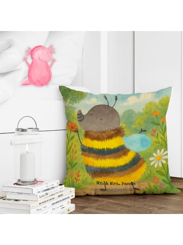 Mr. & Mrs. Panda Kissen Hummel flauschig Design ohne Spruch in Weiß