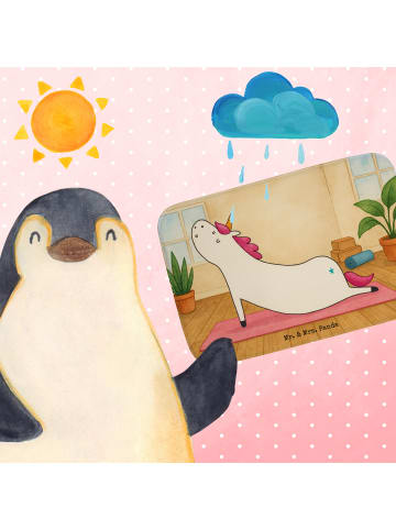 Mr. & Mrs. Panda Teppich Fürs Bad Einhorn Yoga Design ohne Spruch in Weiß