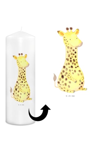Mr. & Mrs. Panda Kerze Giraffe Zufrieden ohne Spruch in Weiß