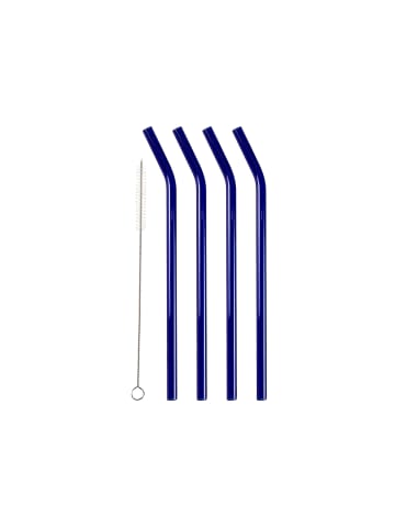 Lyngby Glas Strohhalm in Blau