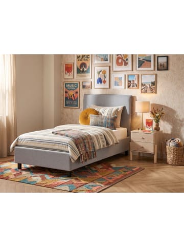 Beliani Einzelbett SENNEZ in Grau/Schwarz - (W) 100 x (H) 106 x (L) 211 cm