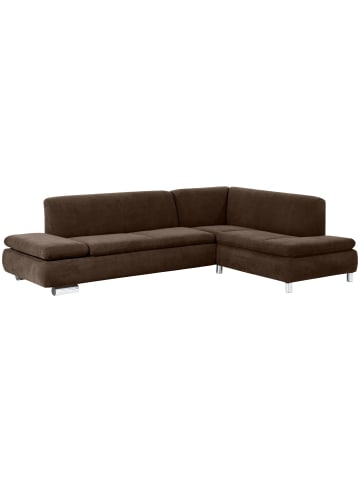 others ECKSOFA mit Ottomane rechts Kaye Bezug Veloursstoff Metallfuß verchromt / braun
