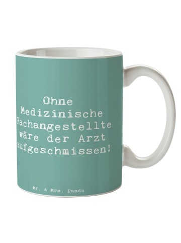 Mr. & Mrs. Panda Keramiktasse Spruch Medizinische Fachangestellt... in Meeresbrise