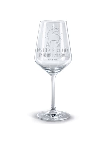 Mr. & Mrs. Panda Rotwein Glas Lama Stolz mit Spruch in Transparent