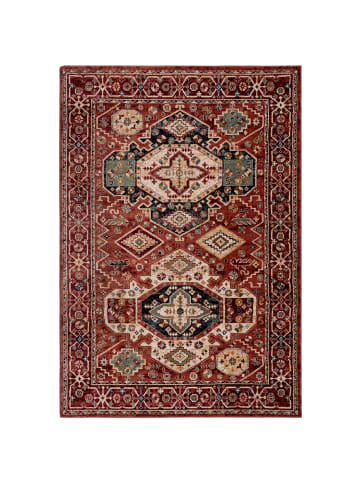 KADIMA DESIGN Teppich Kurzflor Vintage Geometrisch, Wohnzimmer in Rot