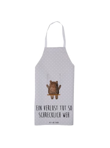 Mr. & Mrs. Panda Schürze Bär Schaukel mit Spruch in Grau Pastell