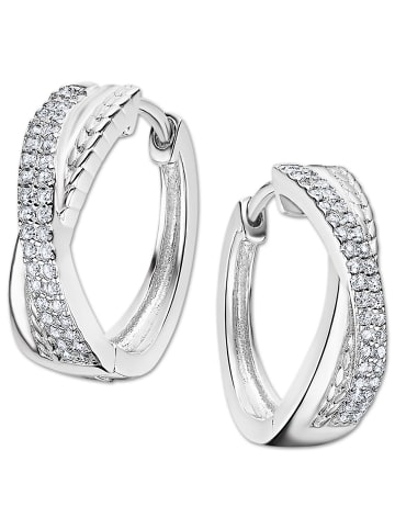LOTUS silver Ohrringe Silber 925 Sterling Silber Zirkoniastein Creolen