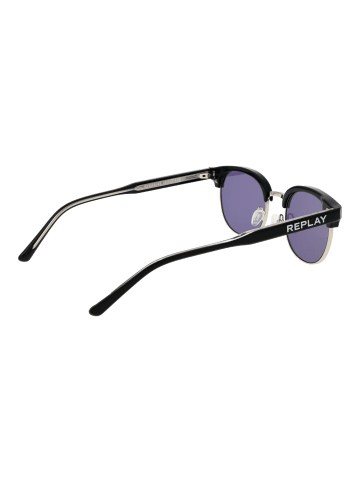 Replay Unisex Sonnenbrillen Browline Schwarz