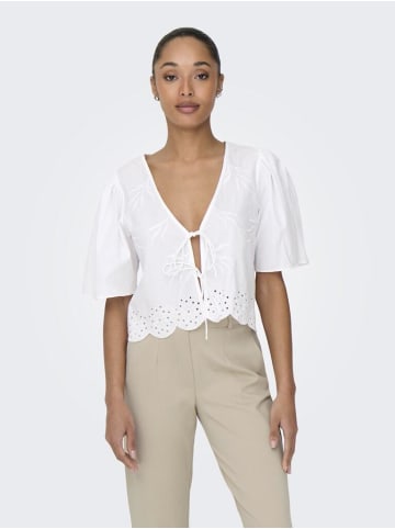 JDY Halbarmbluse in Bright White