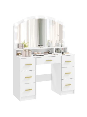 HOMCOM Schminktisch-110L x 40B x 150H cm-Weiß