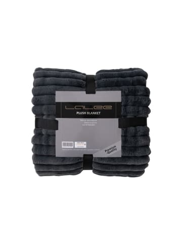 GMD Living Superweiche Kuscheldecke PLUSH, moderne Wohndecke in Graphite (dunkelgrau)