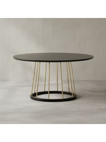 KADIMA DESIGN Couchtisch, Schwarzer und Goldener Wohnzimmertisch, Metallstruktur