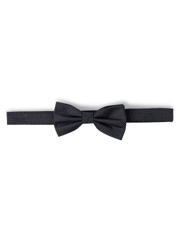 Finshley & Harding London Fliege und Einstecktuch in schwarz weiß - 0001