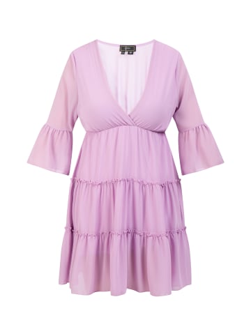 faina Damen Minikleid Mit Rüschen in Flieder