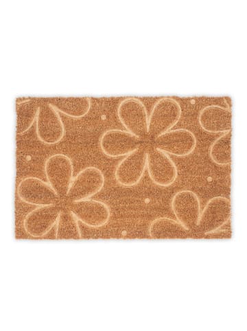 relaxdays Fußmatte "Blüten" in Natur - 60 x 40 cm