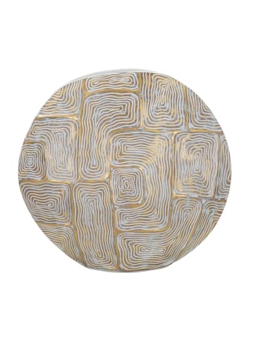 Mauro Ferretti Goldene Harzvase mit abstrakten Linien, 36 x 11 x 34,5 cm