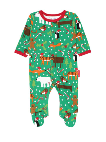 Toby Tiger Schlafanzug mit Weihnachten Print in grün
