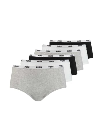 Puma Panty 6er Pack in Schwarz/Weiß/Grau