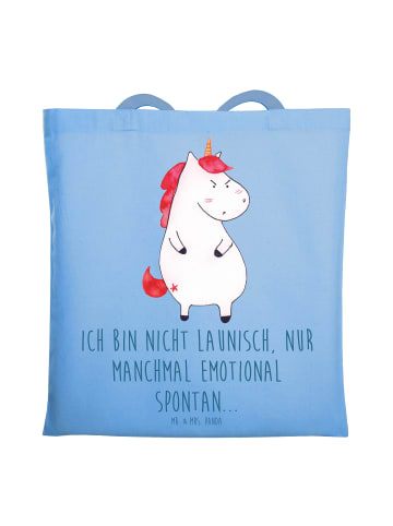 Mr. & Mrs. Panda Shopper Bag Emotionen ausdrücken mit Spruch in Sky Blue