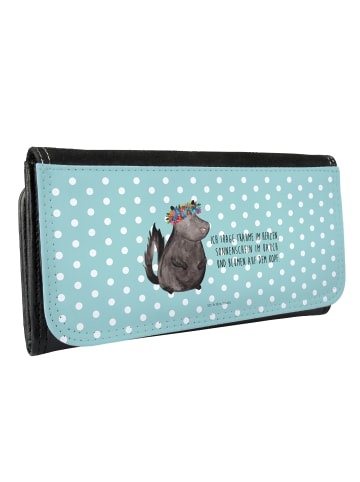 Mr. & Mrs. Panda Portemonnaie für Damen Stinktier  mit Sp... in Türkis Pastell