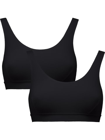 Erwin Müller Baumwolle, Single-Jersey Bustier im 2er-Pack in schwarz