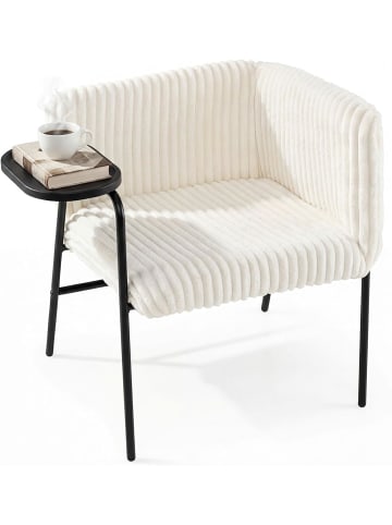 COSTWAY Sessel mit Tablett in Beige