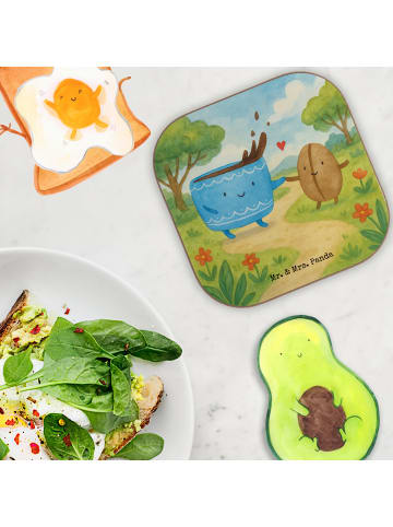 Mr. & Mrs. Panda Untersetzer für Gläser Kaffee Bohne Design ohne... in Weiß