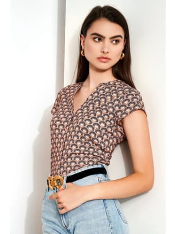 Wappen Kurzarmbluse für Damen in rose