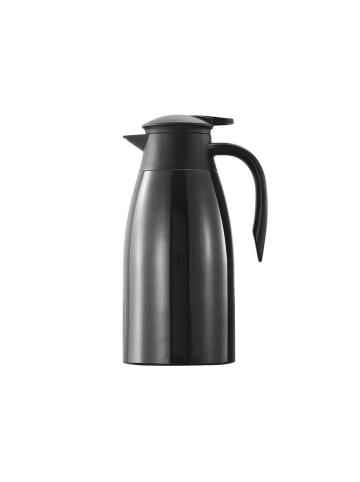 Cheffinger 2L Edelstahl Thermoskanne Isolierkanne Thermosflasche Kaffeekanne in Schwarz