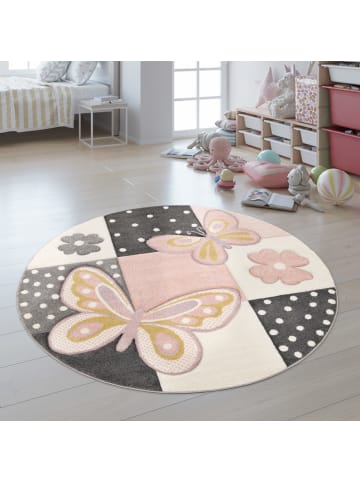 KADIMA DESIGN Kinderteppich Schmetterlinge-Patchwork Kinderzimmer in Mehrfarbig