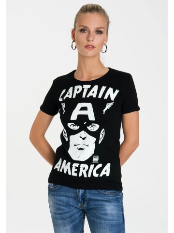 Logoshirt T-Shirt Captain America – Portrait in schwarz