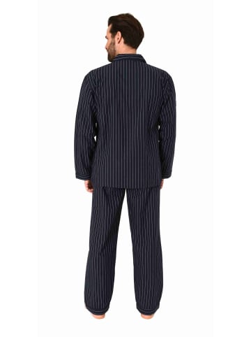 NORMANN langarm Schlafanzug Pyjama gewebt zum Knöpfen - 80163 in anthrazit