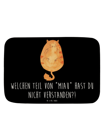 Mr. & Mrs. Panda Badeteppich Katze Mittelfinger mit Spruch in Schwarz