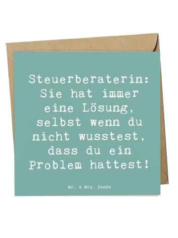 Mr. & Mrs. Panda Klappkarte Spruch Steuerberaterin Lösung mit Sp... in Meeresbrise
