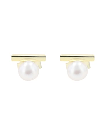 Damen Ohrringe – Ohrstecker aus 925 Silber mit Perle in gold