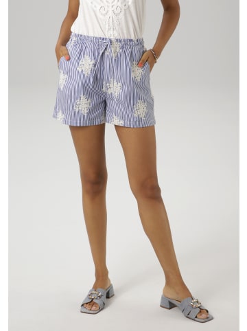 Aniston CASUAL Shorts in blau-weiß-sand