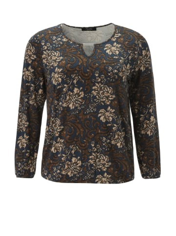 Aniston PLUS Langarmshirt in marine-braun-beige