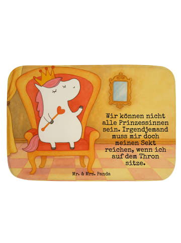 Mr. & Mrs. Panda Badeteppich Einhorn Prinzessin Design mit Spruch in Weiß