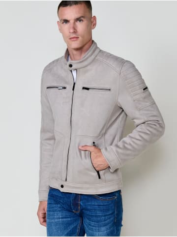 KOROSHI Kunstlederjacke in grau