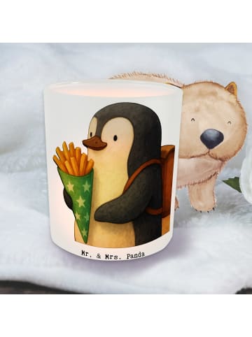 Mr. & Mrs. Panda Teelichthalter Glas Pinguin Pommestüte ohne Spruch in Transparent