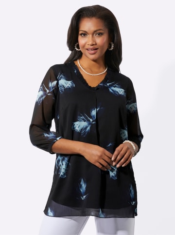 WITT WEIDEN Tunika in schwarz-aquamarin-bedruckt