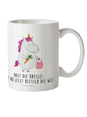 Mr. & Mrs. Panda Kindertasse Einhorn Gemüse mit Spruch in Weiß