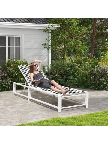 COSTWAY Sonnenliege mit Rollen XXL in Schwarz