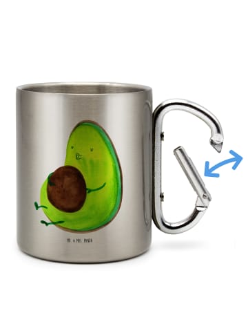 Mr. & Mrs. Panda Karabiner Becher Avocado Pfeifen ohne Spruch in Silber