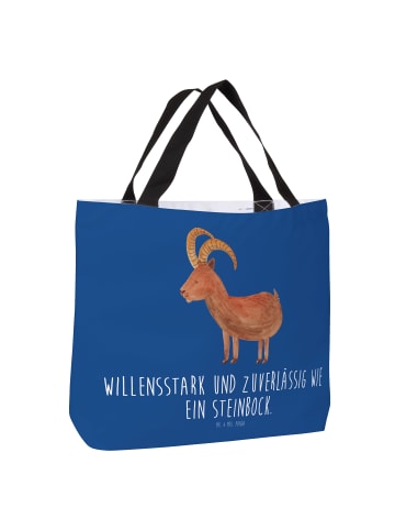 Mr. & Mrs. Panda Tote Bag Sternzeichen Steinbock mit Spruch in Sternenhimmel Blau