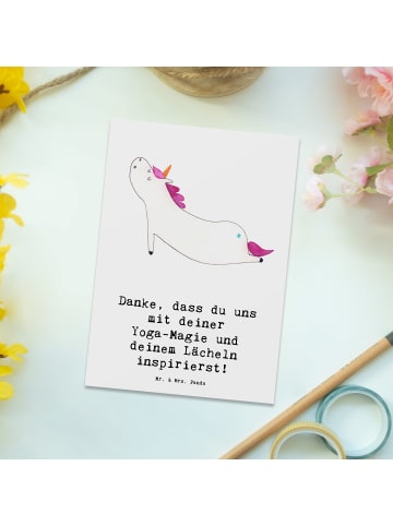 Mr. & Mrs. Panda Grußkarte Yoga Trainerin Inspiration mit Spruch in Weiß