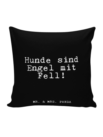 Mr. & Mrs. Panda 40 x 40 Kissen Hunde sind Engel mit... mit Spruch in Schwarz